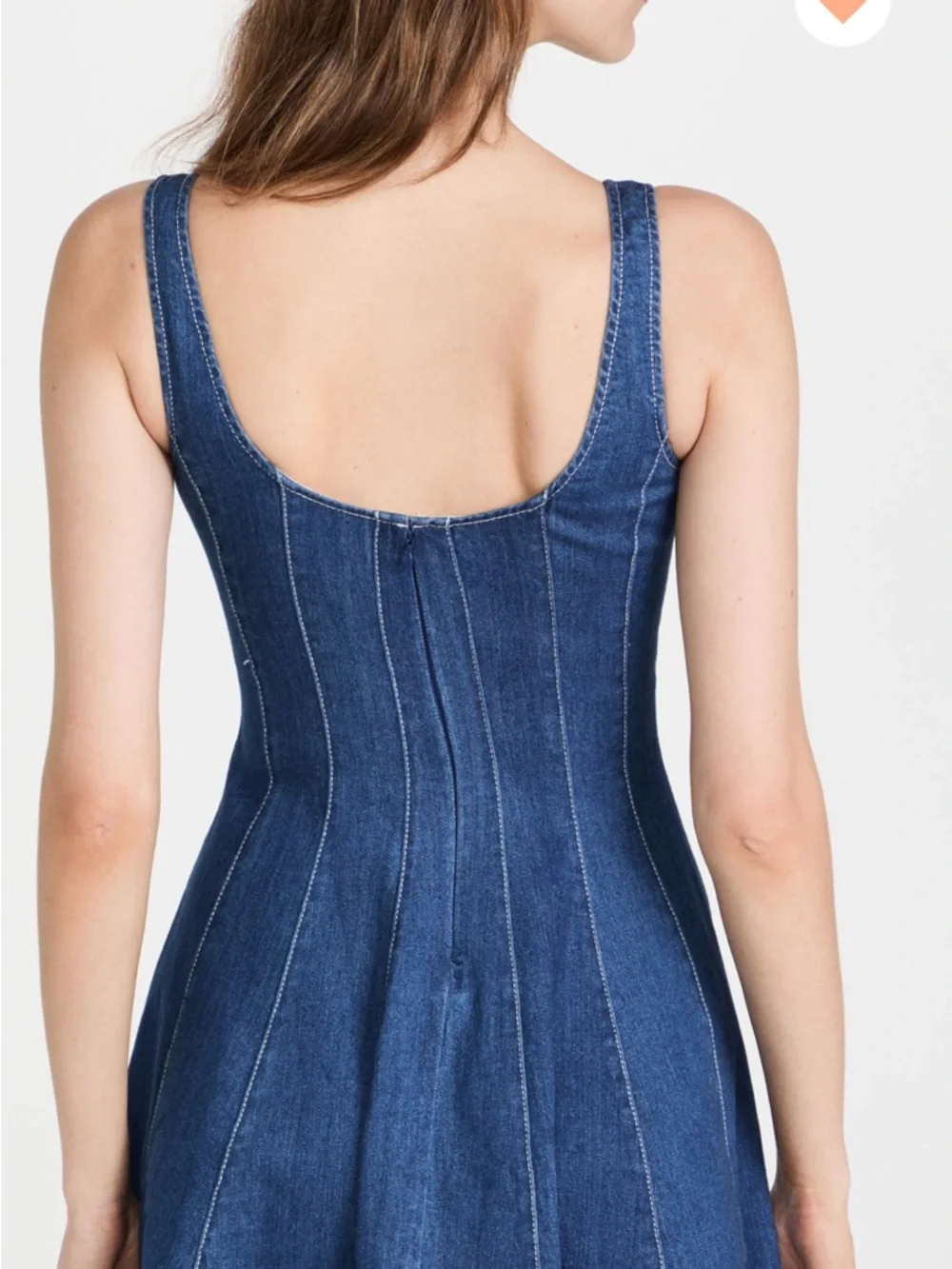 STAUD Dark Blue Denim Mini Dress - Picture 2 of 4